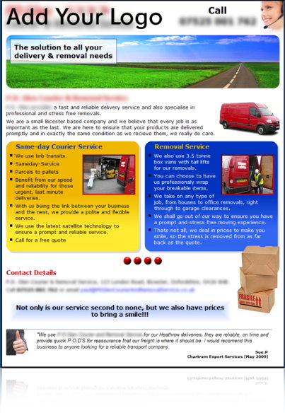 sample courier website